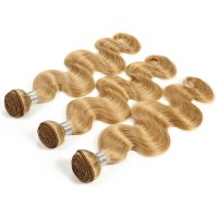 Cuticle aligned Bundle Hair  New Blonde Color 613 Remy Peruvian Human Hair Extensions Body Wave 10-24INCH Hair Weft