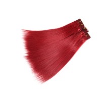 2020 Factory Wholesale Grade 10A Remy European Hair Extensions Silky Straight Red Human Hair Weft 8-26inch