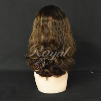 Hot Sale High Quality Human Hair Wavy Brown Jewish Wig Kosher Wigs