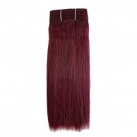 Indian Hair Weft 100 Human Hair Weaving Yaki Hair Style 10inch To 26inch Burgundy