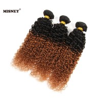 Raw Unprocessed Virgin Indian Hair Extensions 10-24inch Jerry Curl Ombre Color 1B/30