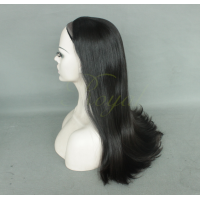 Hot Selling Factory Price 24" unprocessed Natural Straight bandfall Brazilian Virgin Hair Jewish Wig Kosher Wigs