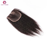 China manufacturer human hair virgin brazilian closure kinky hair weave