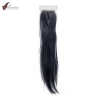 Natural Straight Folded Swiss Lace Human Hair Closure